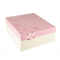 Tortenkartons aus Pappe mit Deckel, eckig 30 x 30 x 13 cm weiss/rosa "Lovely Flowers"