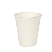 Zuckerrohr Becher für Heißgetränke, "pure" 0,2 l Ø 8 cm · 9,2 cm weiss