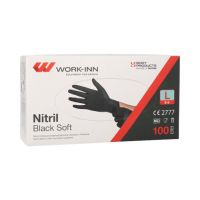 "WORK-INN" Nitril-Handschuhe, puderfrei "Black Soft" schwarz Größe L