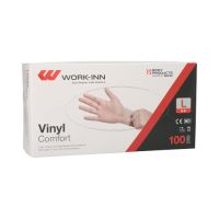 "WORK-INN" Vinyl-Handschuhe, puderfrei "Comfort" transparent Größe L