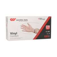 "WORK-INN" Vinyl-Handschuhe, puderfrei "Comfort" transparent Größe XL