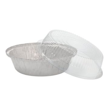 Aluschalen + Dom-Deckel rund 770 ml Ø 18,2 cm · 8 cm