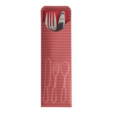 Bestecktaschen bordeaux, 23,5 x 7,3 cm, inklusive farbiger Bistro Serviette
