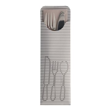 Bestecktaschen grau, 23,5 x 7,3 cm, inklusive farbiger Bistro Serviette