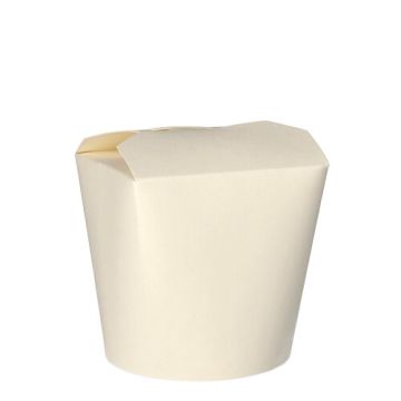 Bio-Nudelbox - Asia-Box aus Pappe 750 ml 10 x 10 x 8,5 cm weiss