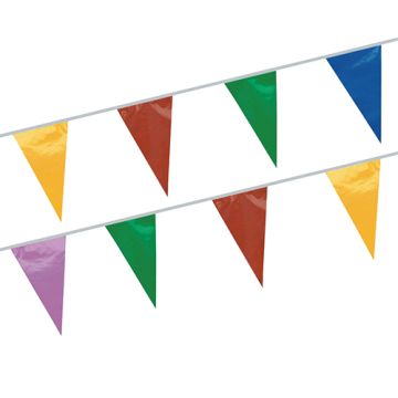 Bunte Wimpelkette, Folie 20 m farbig wetterfest