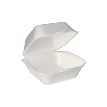 Burger-Boxen mit Klappdeckel, XPS 12 x 12 cm weiss