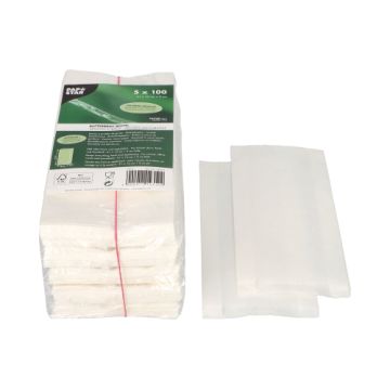 Butterbrotbeutel 21 x 10 x 3 cm weiss , fettdicht