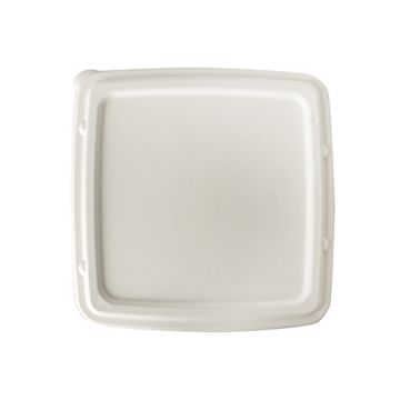 Deckel aus Zuckerrohr "pure" 23,6 x 23,6 cm weiss