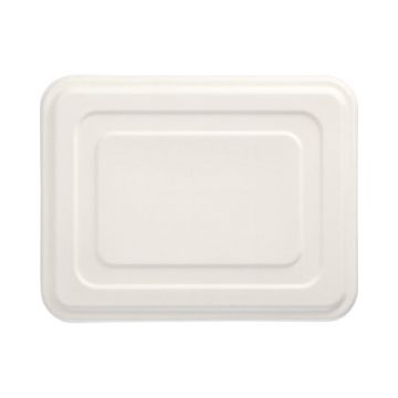 Deckel für Menüschalen, Zuckerrohr, "pure",  22,5 x 28,6 cm, weiss