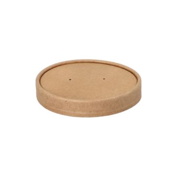 Deckel für Suppenbecher To Go, Pappe Ø 9,8 cm, braun