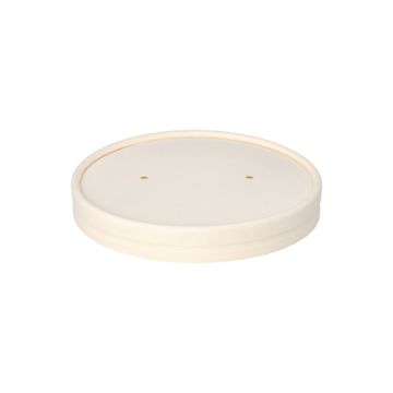 Deckel für Suppenbecher "To Go", Pappe rund Ø 11,8 cm weiss