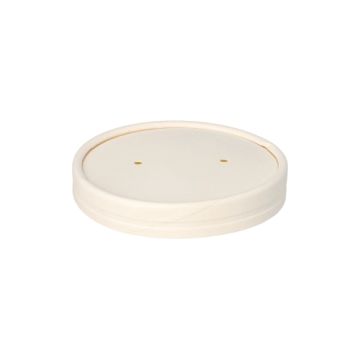 Deckel für Suppenbecher "To Go", Pappe rund Ø 9,9 cm weiss