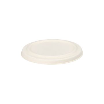 Deckel für Suppenbecher ToGo, Zuckerrohr "pure" Ø 10 cm weiss