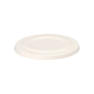 Deckel für Suppenbecher ToGo, Zuckerrohr "pure" Ø 14 cm weiss
