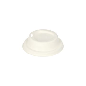 Dom-Deckel aus Zuckerrohr "pure" rund Ø 8 cm weiss