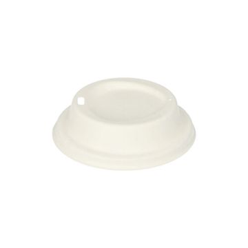 Dom-Deckel aus Zuckerrohr "pure" rund Ø 9 cm weiss