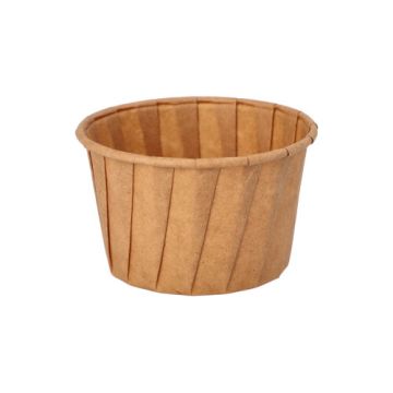 Dressingbecher aus Papier "pure" 90 ml Ø 6,6 cm · 4,2 cm braun