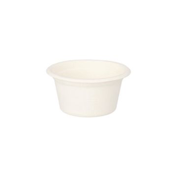 Dressingschalen aus Zuckerrohr "pure" 60 ml Ø 6 cm · 3 cm weiss