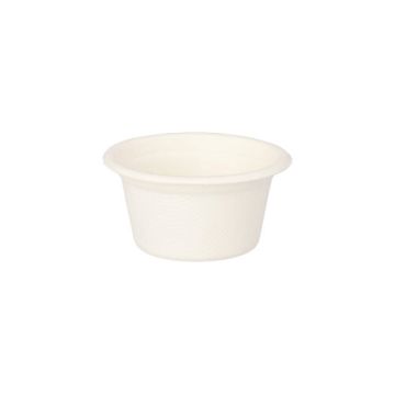 Dressingschalen aus Zuckerrohr "pure" 60 ml Ø 6 cm · 3 cm weiss