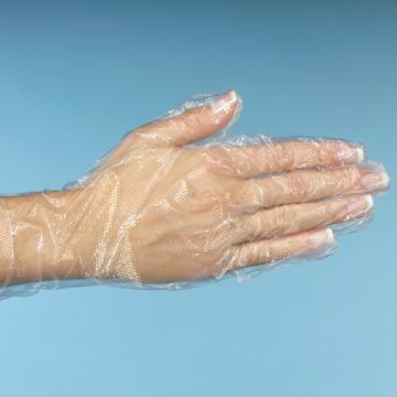 Einweghandschuhe aus PE, Größe M, transparent 
