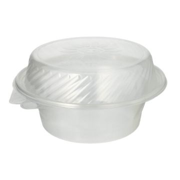 Feinkost- und Salatschalen mit Klappdeckel PP rund 1400 ml 11 x 22 x 21,5 cm