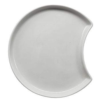 Fingerfood-Teller aus Porzellan, Halbmond Ø 12 cm · 1,2 cm weiss "Ano"
