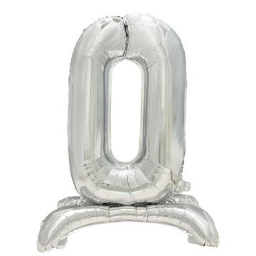 Folienluftballon 73 cm silber "0" stehend