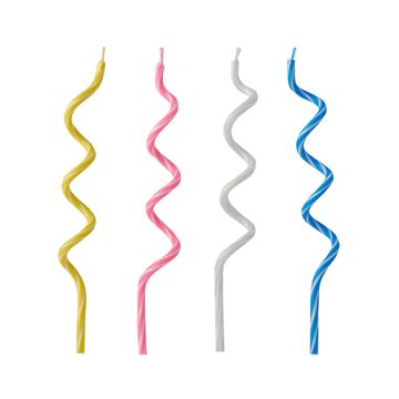 Geburtstagskerzen 12,5 cm farbig sortiert "Spirale"