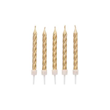 Geburtstagskerzen auf Halter 6 cm gold