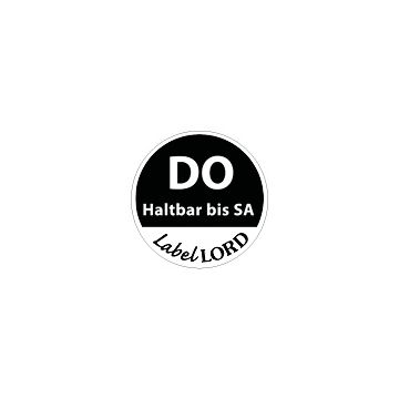 HACCP Etiketten Ø 19 mm schwarz "Aqualabel" DO haltbar bis SA, abwaschbar
