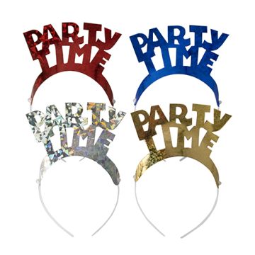 Bunte Party Haarreifen farbig sortiert "Party Time"