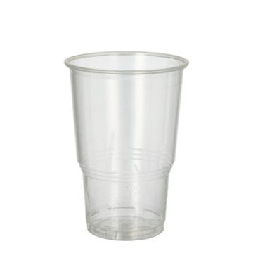 Kaltgetränkebecher, PLA "pure" 0,25 l glasklar mit Schaumrand