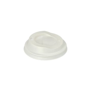 Kompostierbarer Deckel für Kaffeebecher ToGo "pure", Ø 8 cm weiss
