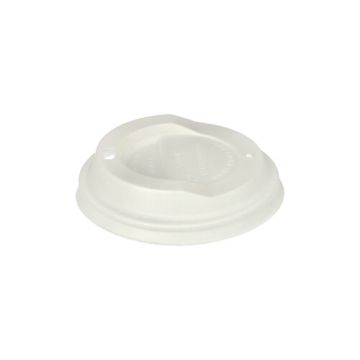 Kompostierbarer Deckel für Kaffeebecher ToGo "pure", Ø 9 cm weiss