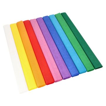 Krepp-Papier 2,5 m x 50 cm farbig sortiert auf Rolle