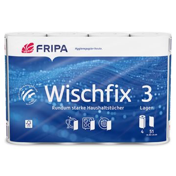 Küchenrollen 3-lagig, "Wischfix" weiß, 51 Blatt pro Rolle