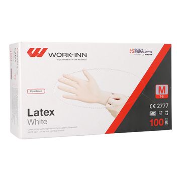 Latex-Handschuhe, gepudert "White" weiss - natur Größe M