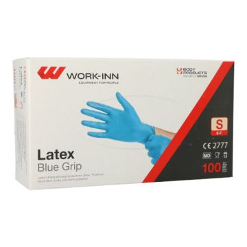 Latex-Handschuhe, puderfrei blau "Blue Grip" Größe S