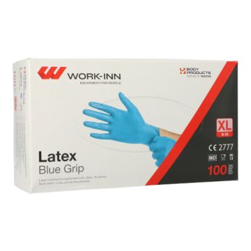 Latex-Handschuhe, puderfrei blau "Blue Grip" Größe XL