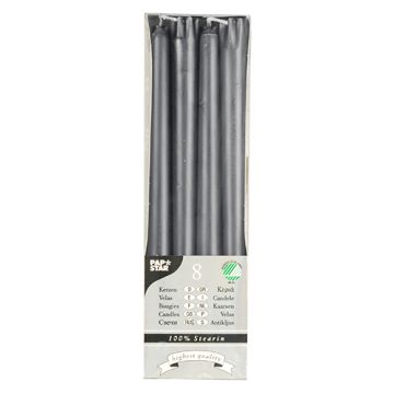 Leuchterkerzen grau Ø 2,2 cm · 25 cm aus 100 % Stearin