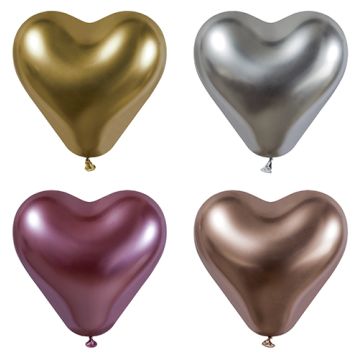 Luftballons Ø 28 cm farbig sortiert "Glossy Heart"