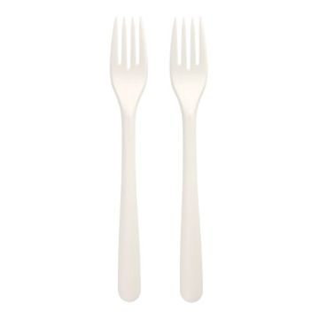 Mehrweg-Gabeln "Folia" C-PLA 19 cm weiss