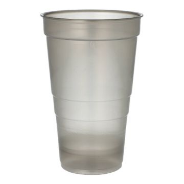 Mehrweg-Trinkbecher 0,5 l, transluzent grau
