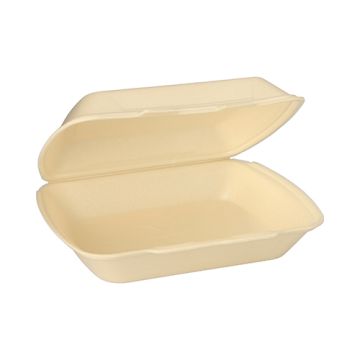 Menüboxen mit Klappdeckel, XPS ungeteilt 7,5 x 24,3 x 20,8 cm creme