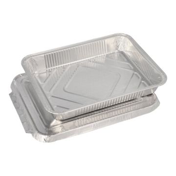 Menüschalen + Deckel, Alu ungeteilt 930 ml 3 x 17,7 x 22,5 cm