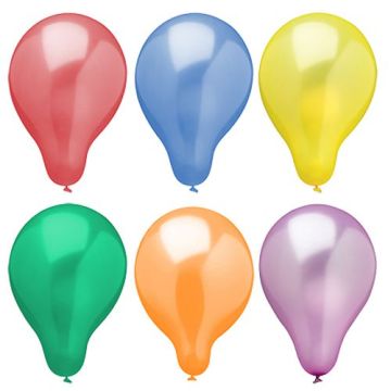 Metallic Luftballons Ø 25 cm farbig sortiert