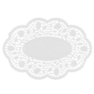 Mokkadeckchen oval 22 x 15 cm weiss