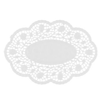 Mokkadeckchen oval 24 x 16,5 cm weiss