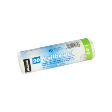 Müllbeutel, 60 l, transparent H 72 x B 60 cm